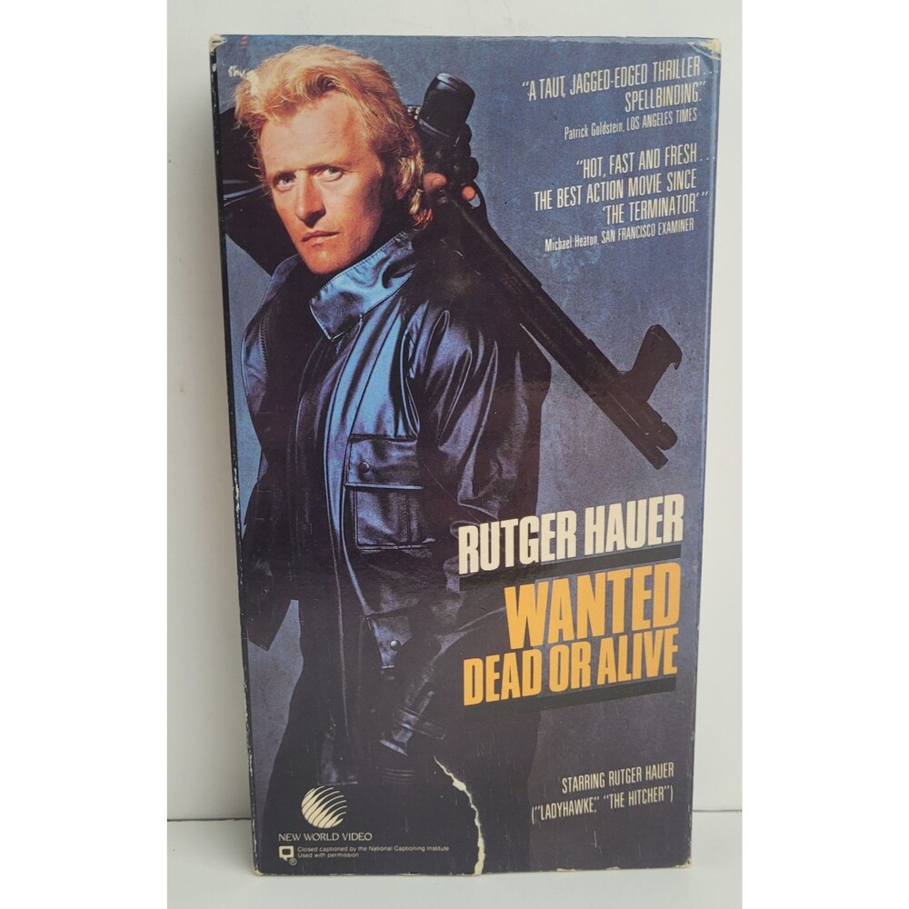 Wanted Dead or Alive VHS Tape New World Video Action Thriller Rutger Hauer